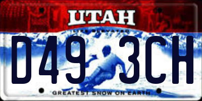 UT license plate D493CH