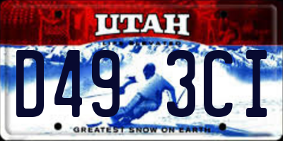 UT license plate D493CI