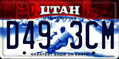 UT license plate D493CM