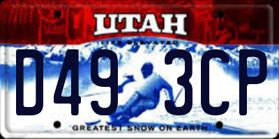 UT license plate D493CP