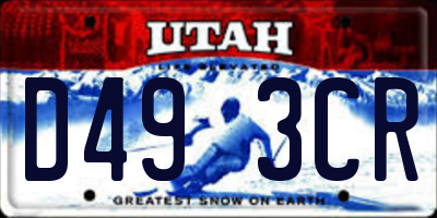 UT license plate D493CR