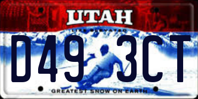 UT license plate D493CT
