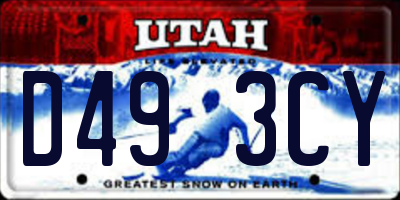 UT license plate D493CY