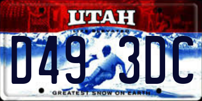 UT license plate D493DC