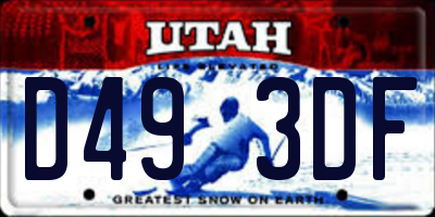 UT license plate D493DF