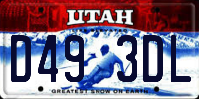 UT license plate D493DL