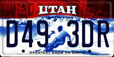 UT license plate D493DR