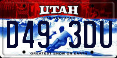 UT license plate D493DU