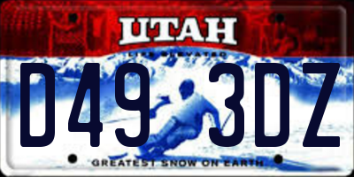 UT license plate D493DZ