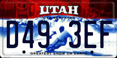 UT license plate D493EF