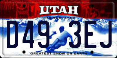 UT license plate D493EJ