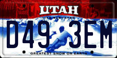 UT license plate D493EM