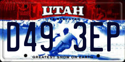 UT license plate D493EP