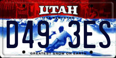 UT license plate D493ES