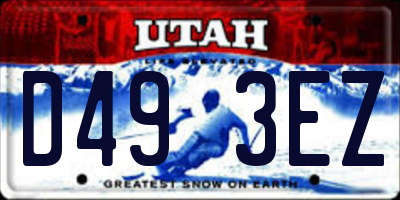 UT license plate D493EZ