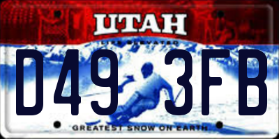 UT license plate D493FB