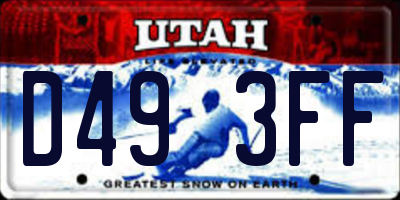 UT license plate D493FF