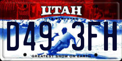 UT license plate D493FH