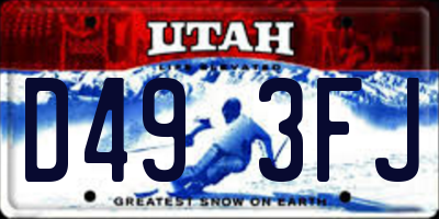 UT license plate D493FJ