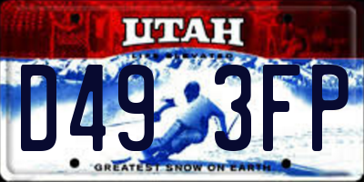 UT license plate D493FP