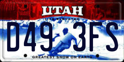 UT license plate D493FS