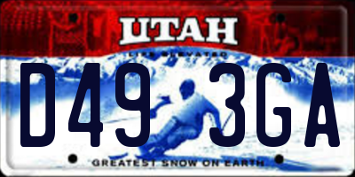 UT license plate D493GA