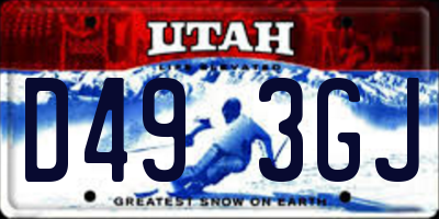 UT license plate D493GJ