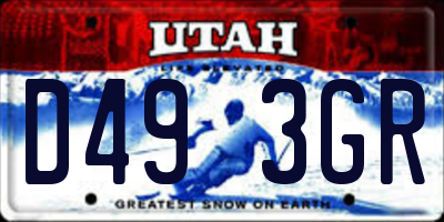 UT license plate D493GR