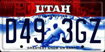 UT license plate D493GZ