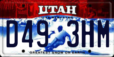 UT license plate D493HM