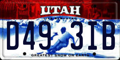 UT license plate D493IB