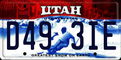 UT license plate D493IE