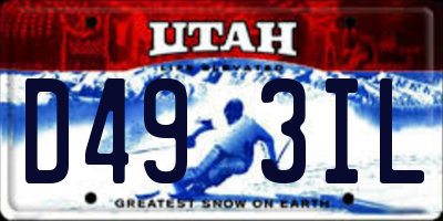 UT license plate D493IL