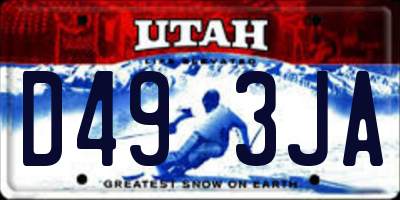 UT license plate D493JA