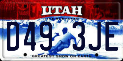 UT license plate D493JE