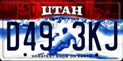 UT license plate D493KJ