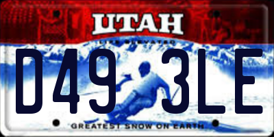 UT license plate D493LE