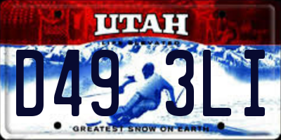 UT license plate D493LI