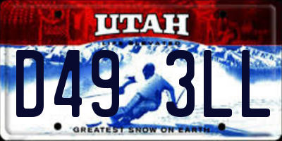 UT license plate D493LL