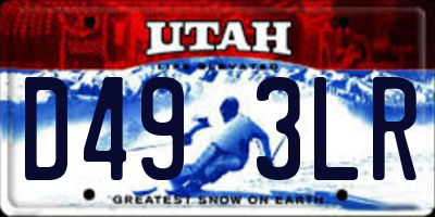 UT license plate D493LR