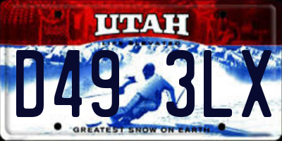 UT license plate D493LX