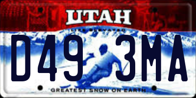 UT license plate D493MA