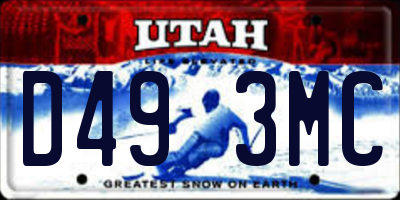UT license plate D493MC