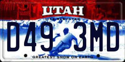 UT license plate D493MD