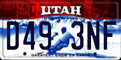 UT license plate D493NF