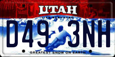 UT license plate D493NH
