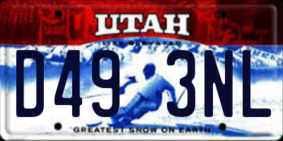 UT license plate D493NL