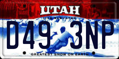 UT license plate D493NP
