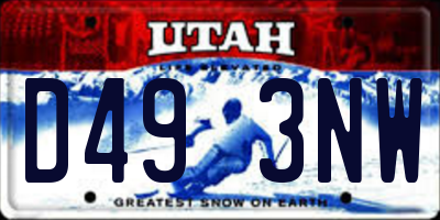 UT license plate D493NW