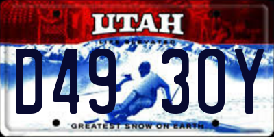 UT license plate D493OY